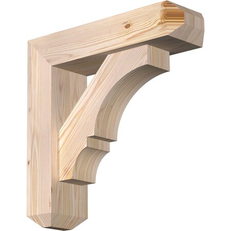 Ekena Millwork Balboa Craftsman Smooth Bracket w/ Offset Brace, Douglas Fir, 5 1/2"W x 20"D x 20"H BKT0604X20X20BOA04SDF